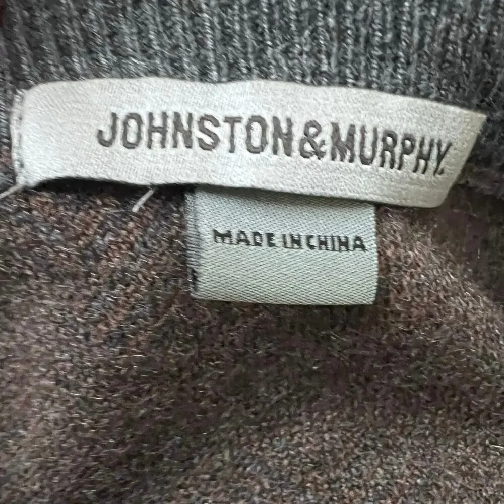 Johnston & Murphy Sweater‎ Silk Angora Blend Sz L Brown Pullover L/S Preppy Fall